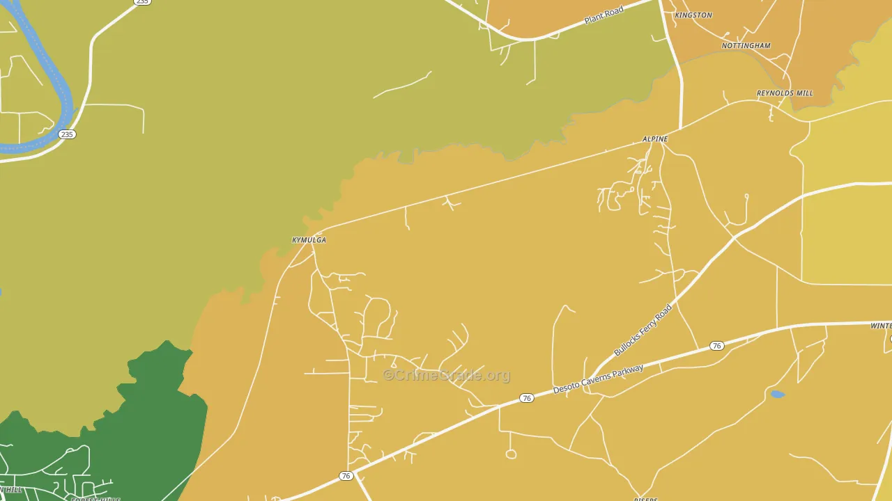 Kymulga, AL Map of Vandalism Rates