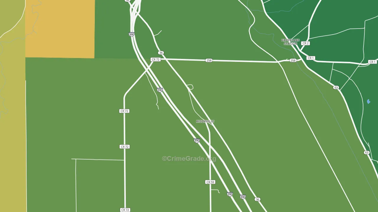 Kysorville, NY Map of Vandalism Rates