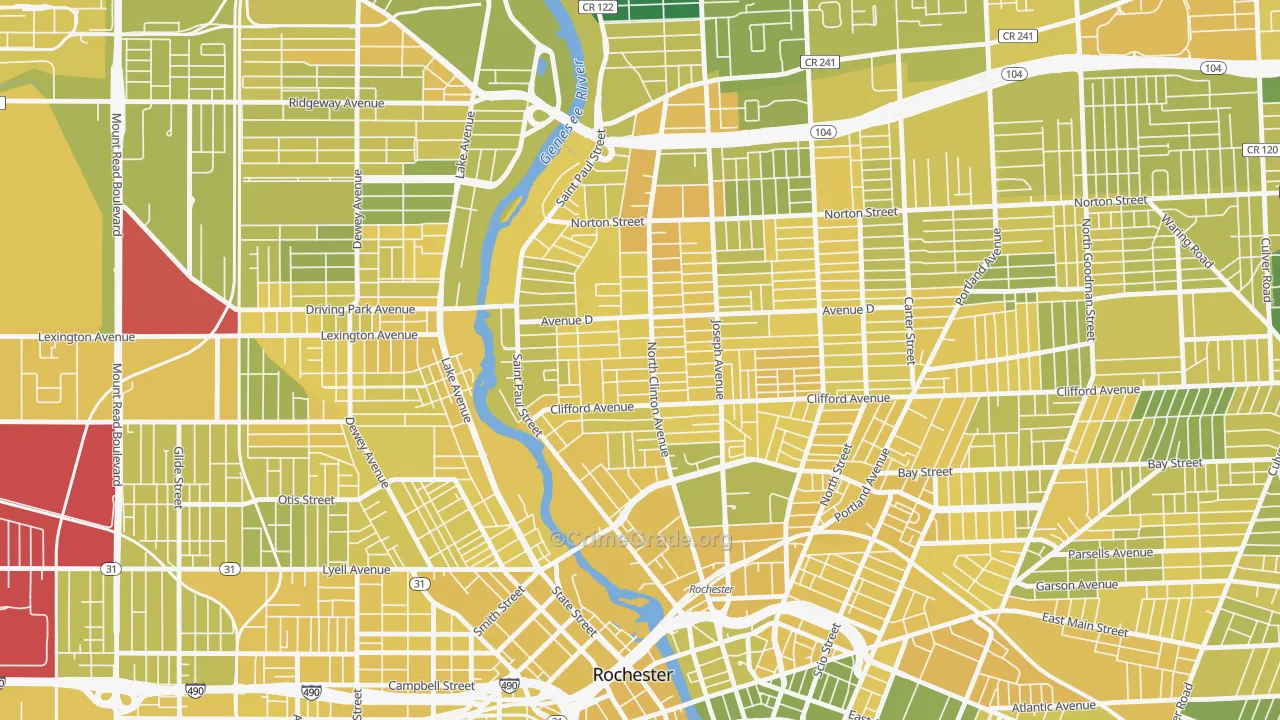 La Avenida, Rochester, NY Map of Vandalism Rates