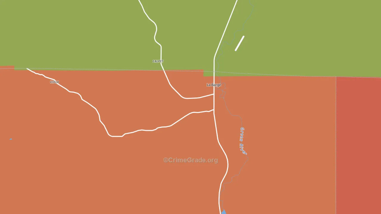 La Barge, WY Map of Vandalism Rates
