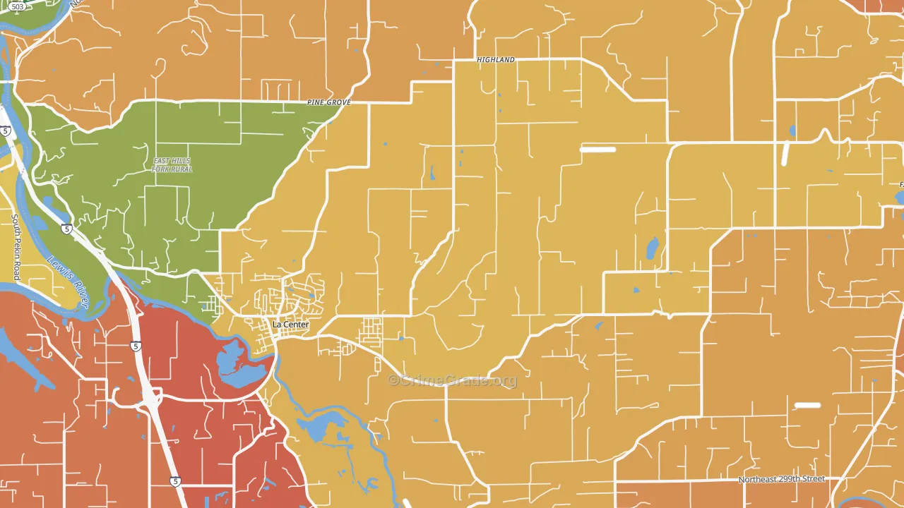 La Center, WA Map of Vandalism Rates