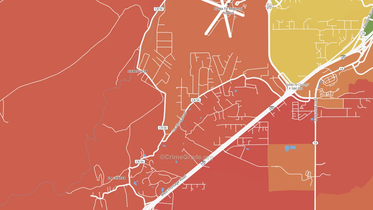 La Cienega, NM Map of Vandalism Rates
