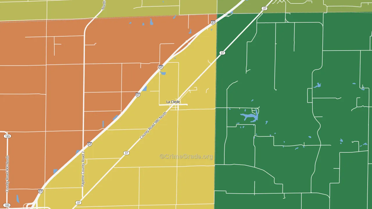 La Clede, IL Map of Vandalism Rates