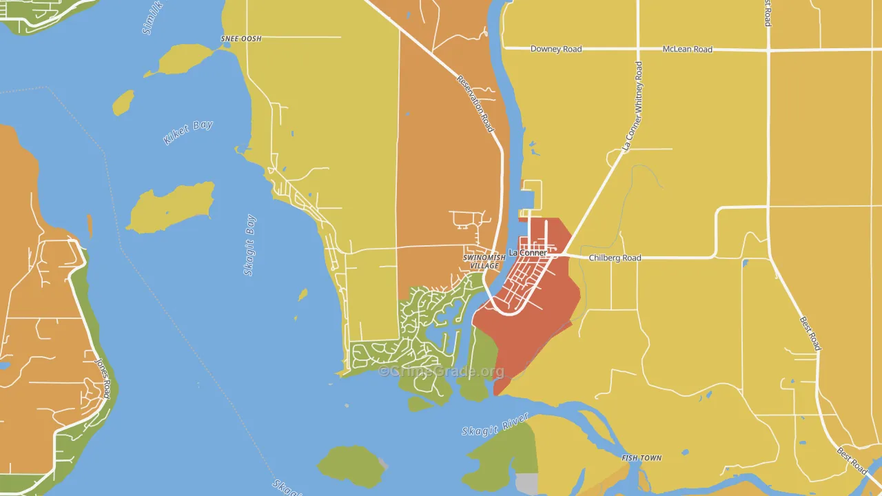 La Conner, WA Map of Vandalism Rates