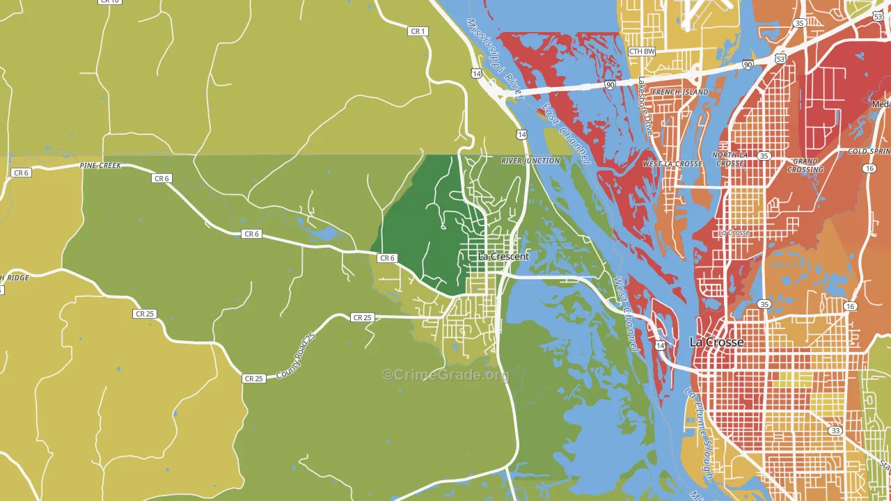 La Crescent, MN Map of Vandalism Rates