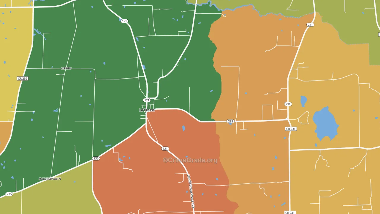 La Crosse, FL Map of Vandalism Rates
