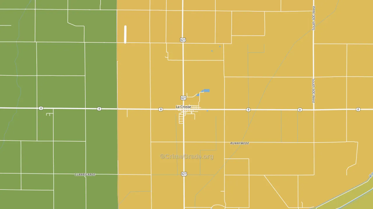 La Crosse, IN Map of Vandalism Rates