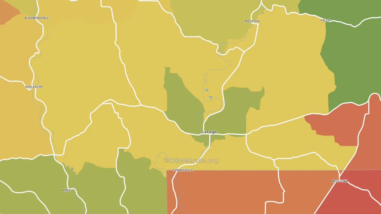 La Farge, WI Map of Vandalism Rates