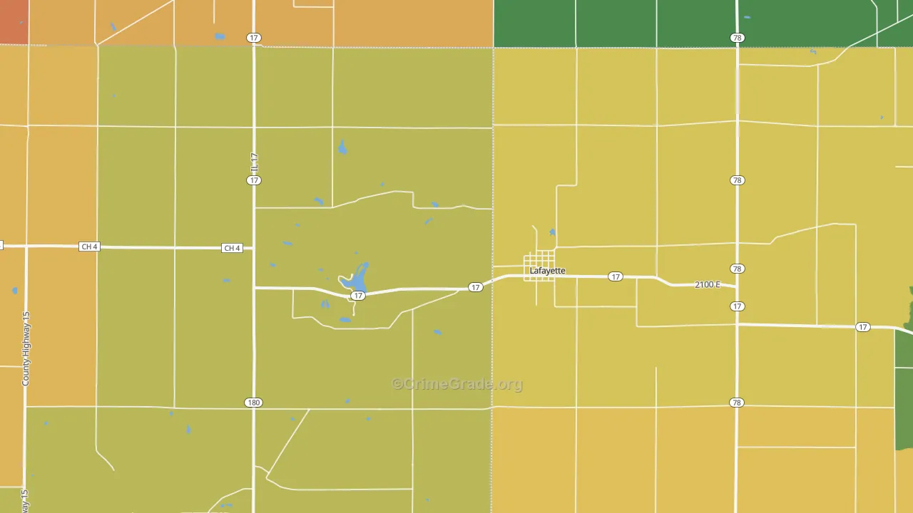 La Fayette, IL Map of Vandalism Rates