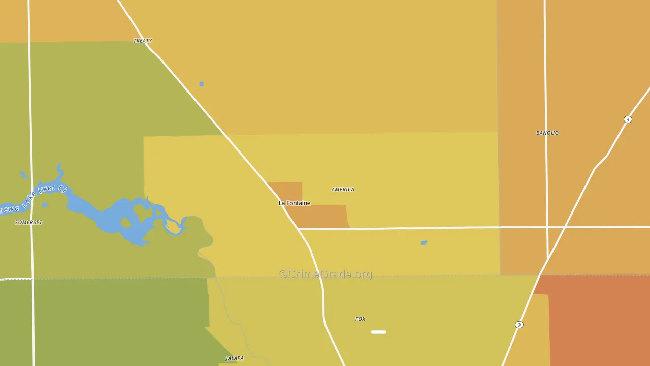 La Fontaine, IN Map of Vandalism Rates