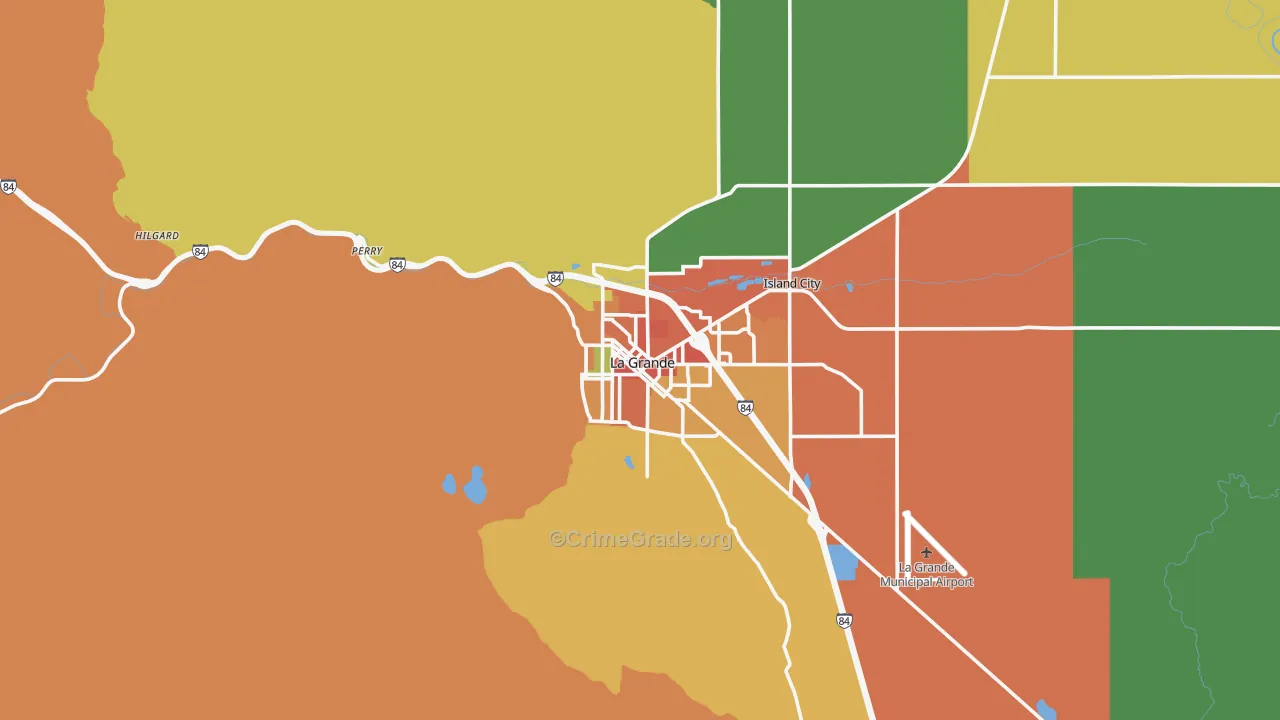 La Grande, OR Map of Vandalism Rates
