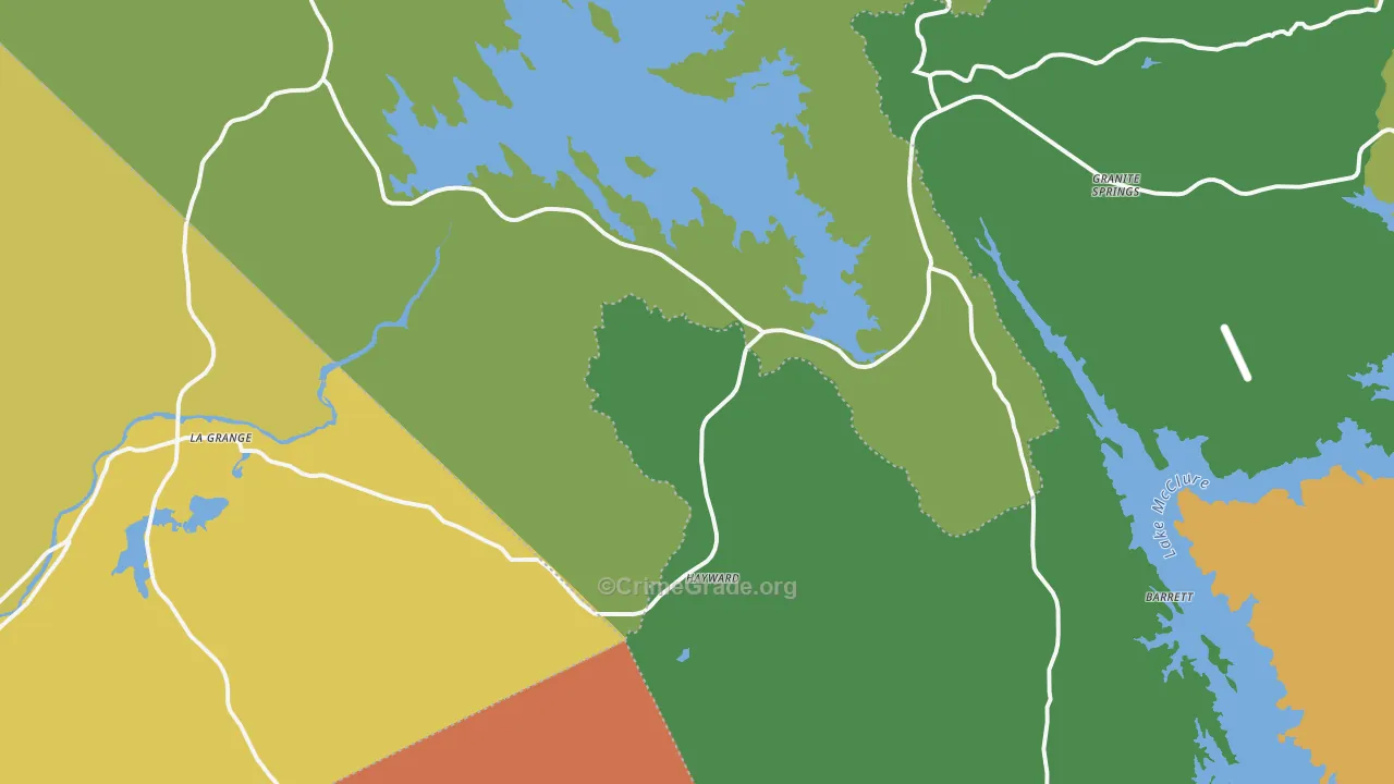 La Grange, CA Map of Vandalism Rates