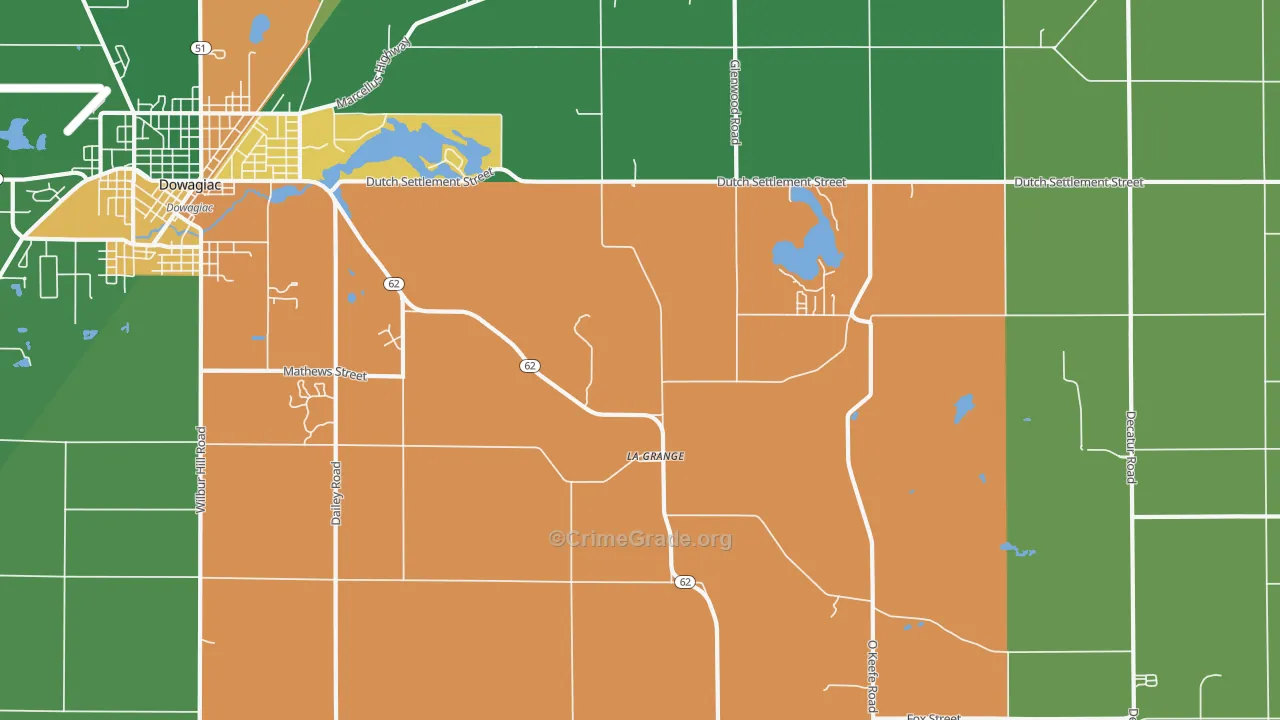 La Grange, MI Map of Vandalism Rates