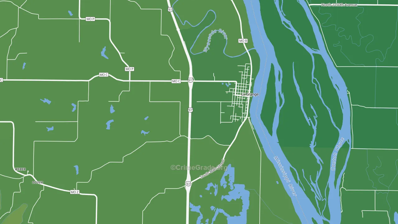 La Grange, MO Map of Vandalism Rates