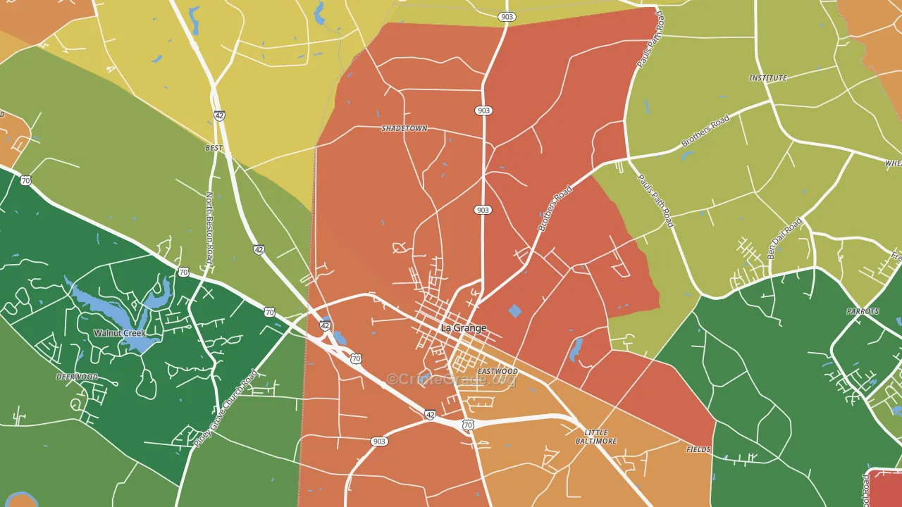 La Grange, NC Map of Vandalism Rates