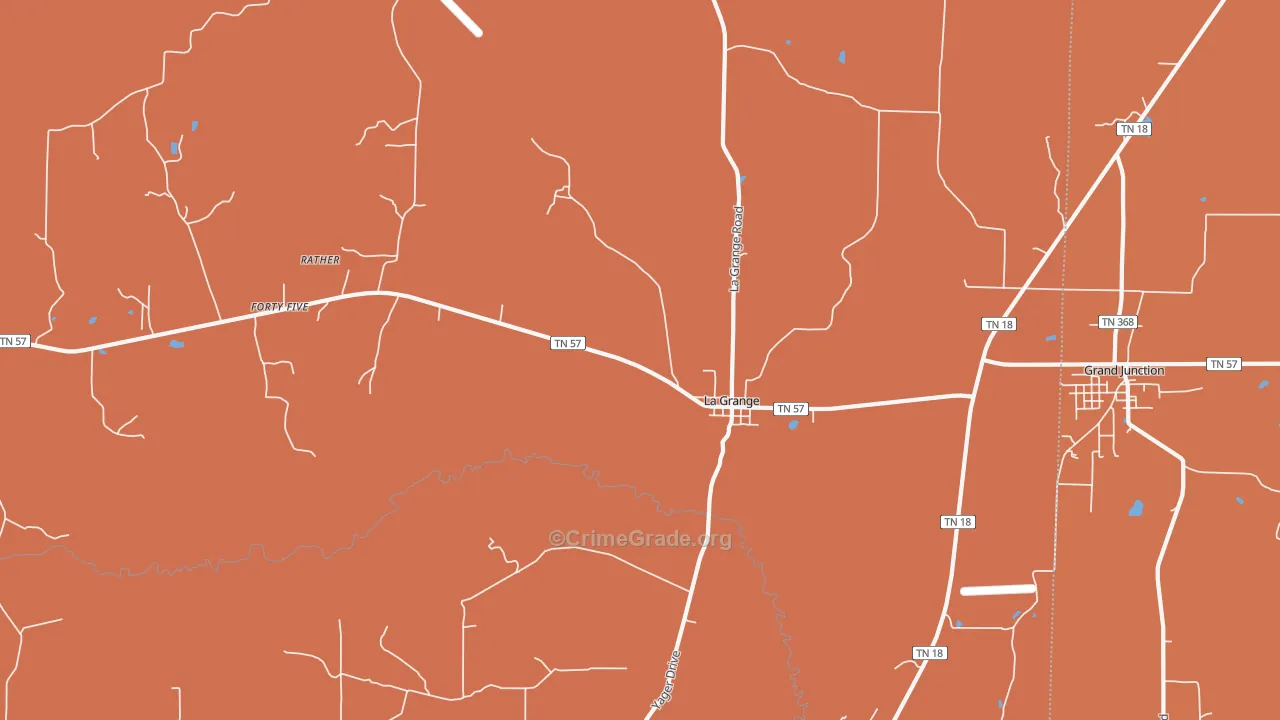 La Grange, TN Map of Vandalism Rates