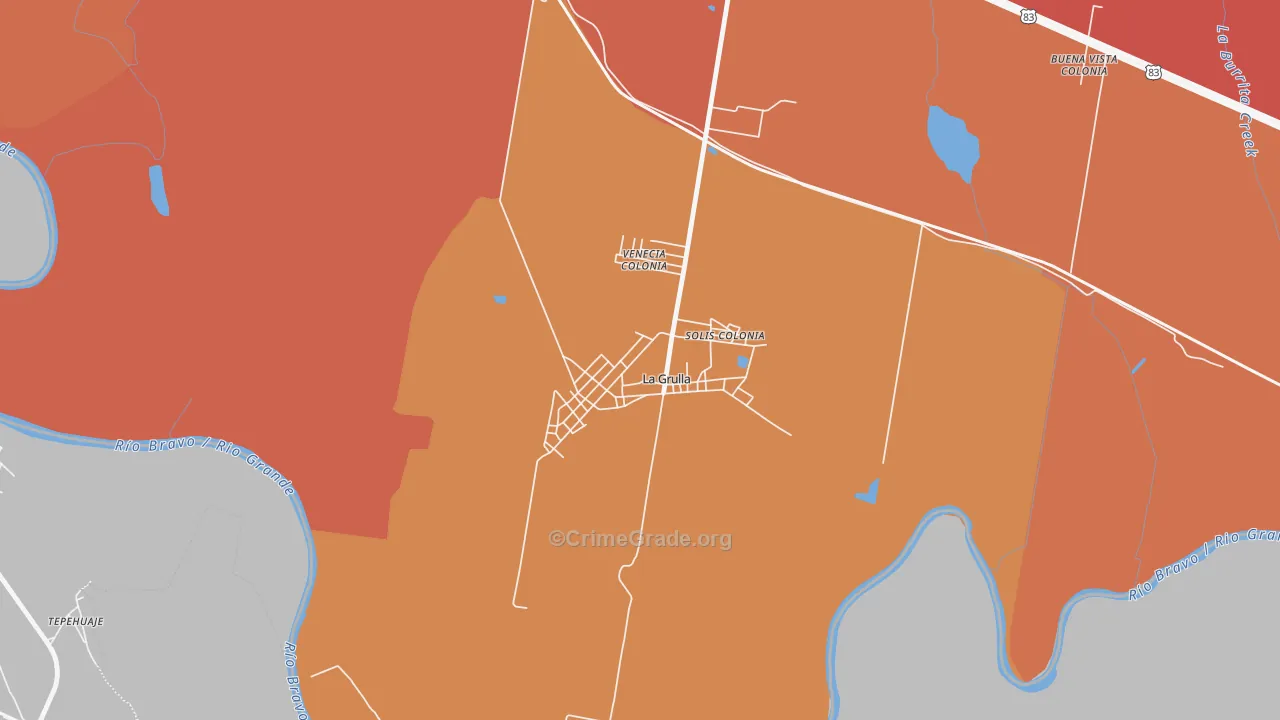 La Grulla, TX Map of Vandalism Rates