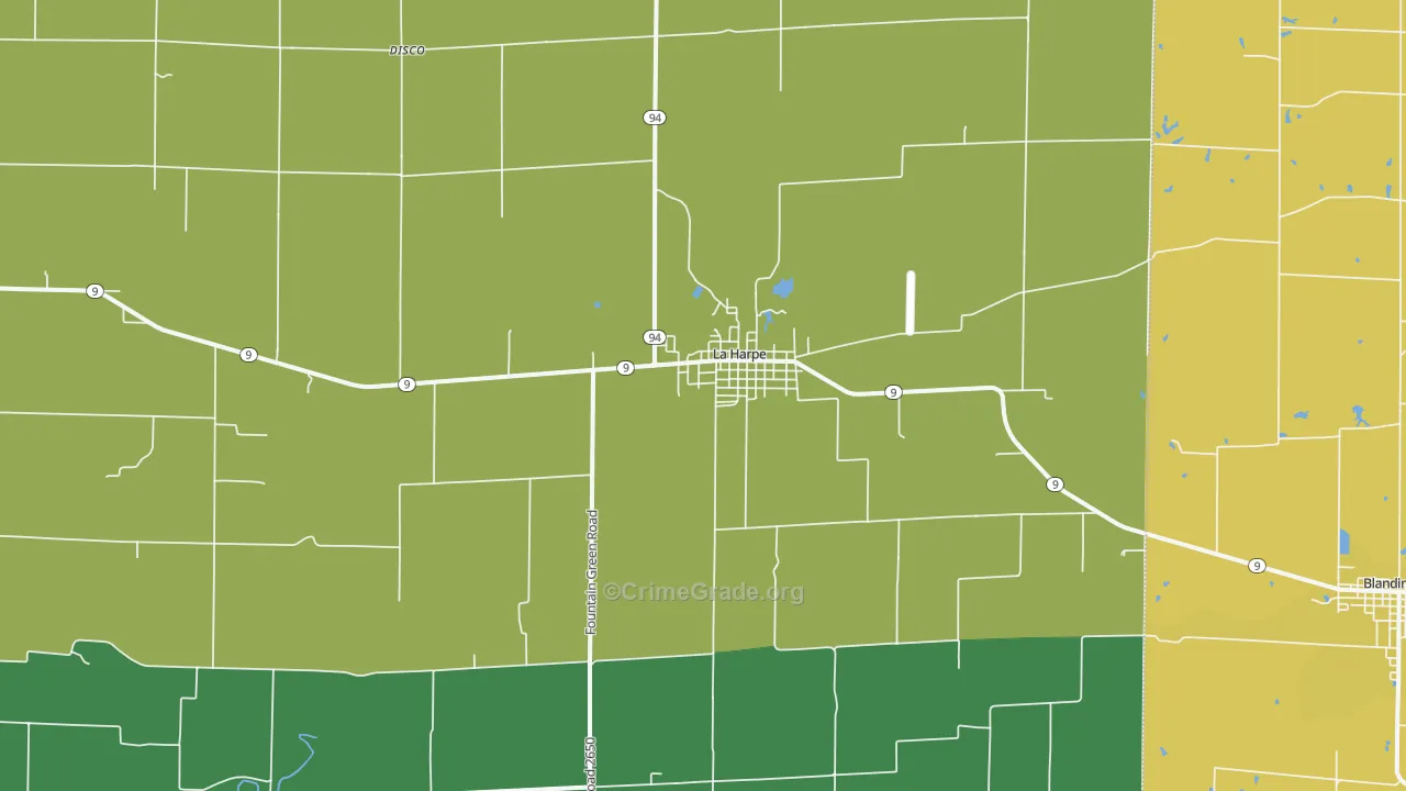 La Harpe, IL Map of Vandalism Rates