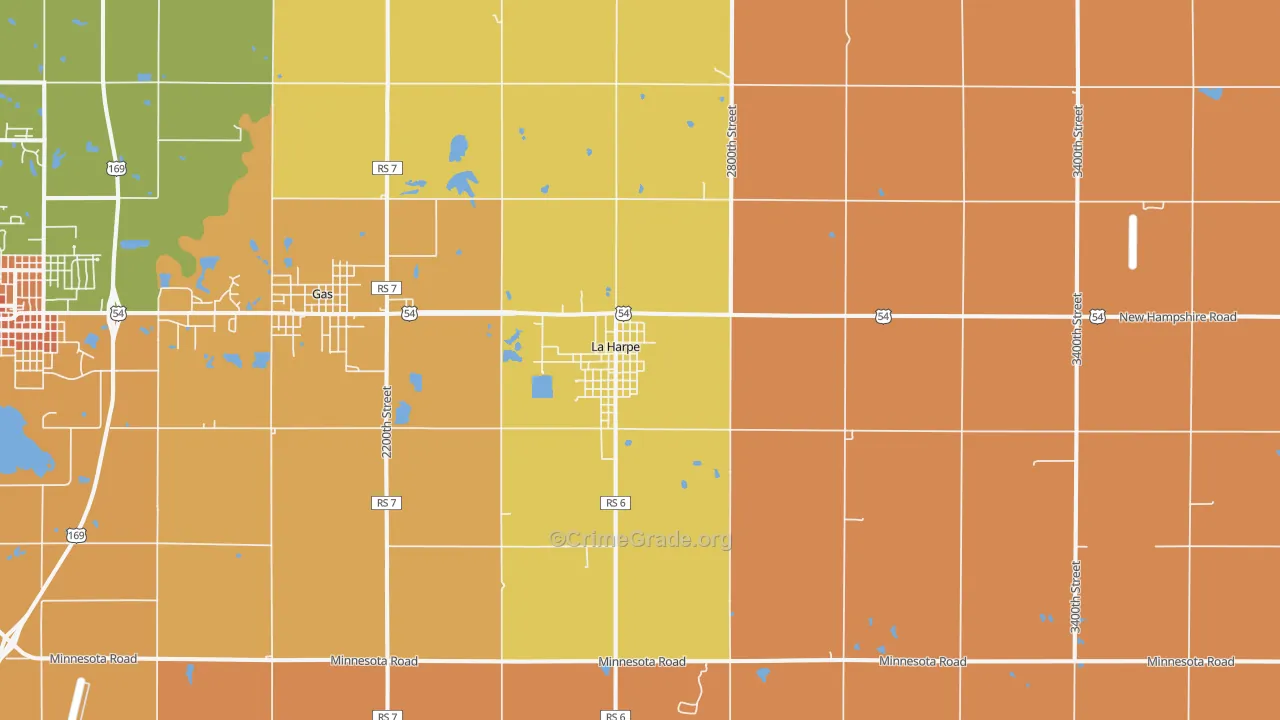 La Harpe, KS Map of Vandalism Rates