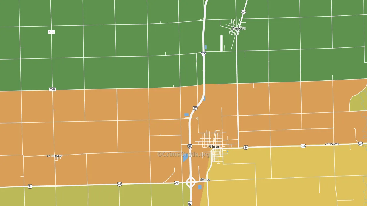 La Hogue, IL Map of Vandalism Rates