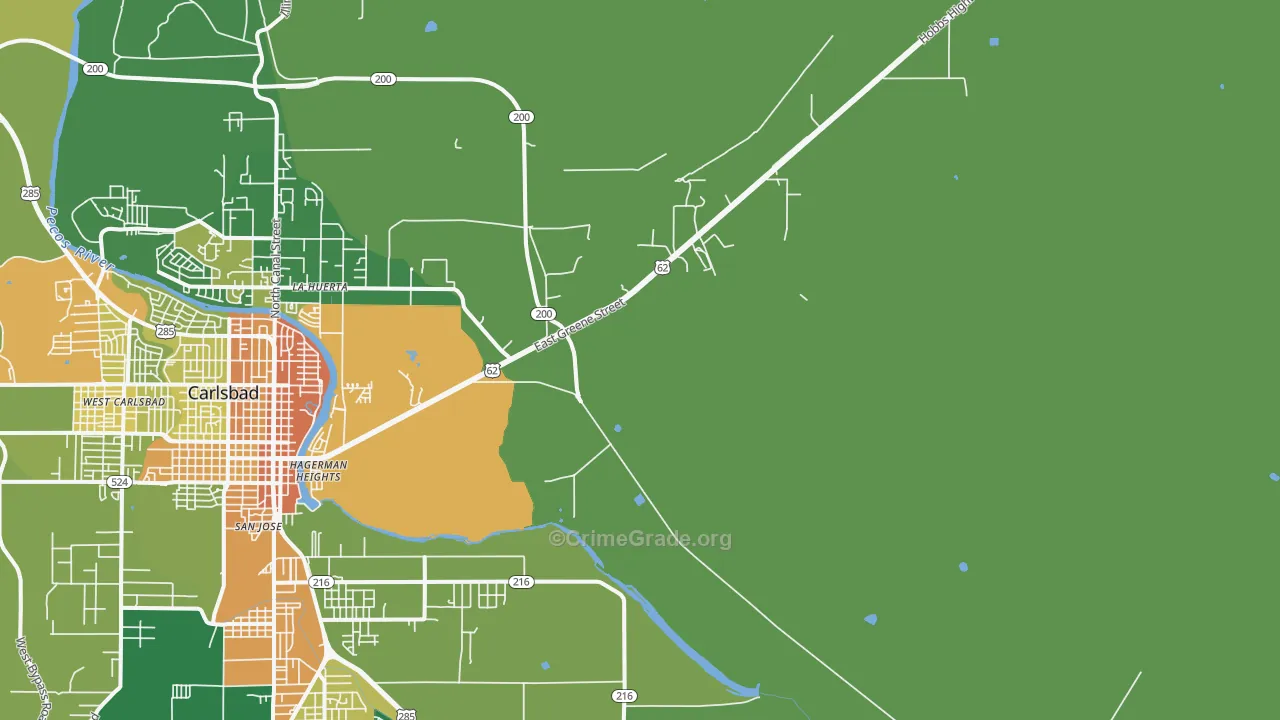 La Huerta, NM Map of Vandalism Rates