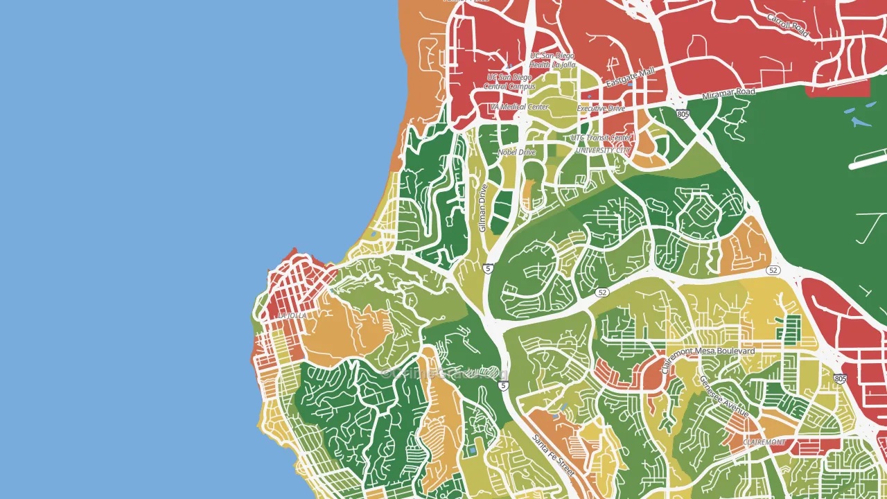La Jolla, CA Map of Vandalism Rates