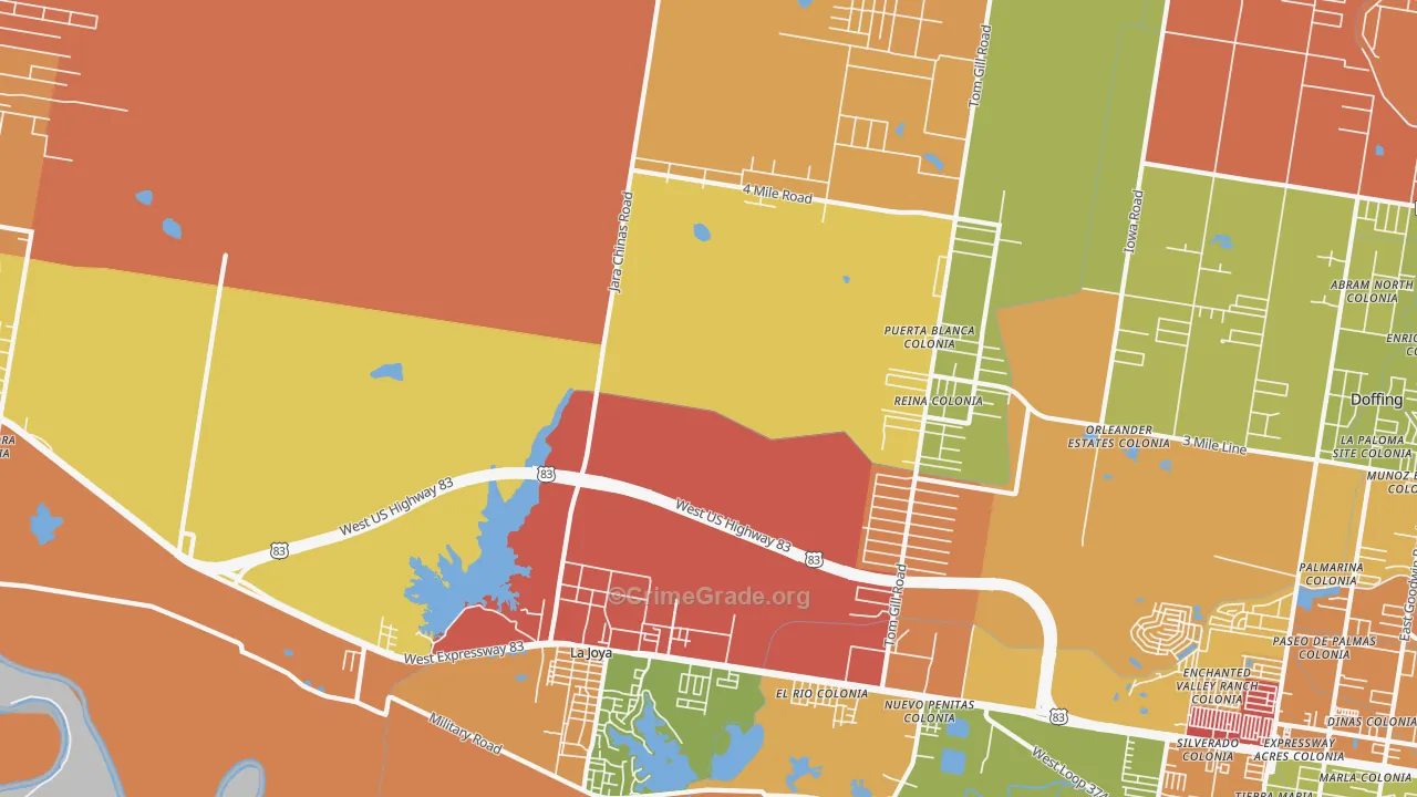 La Joya, TX Map of Vandalism Rates
