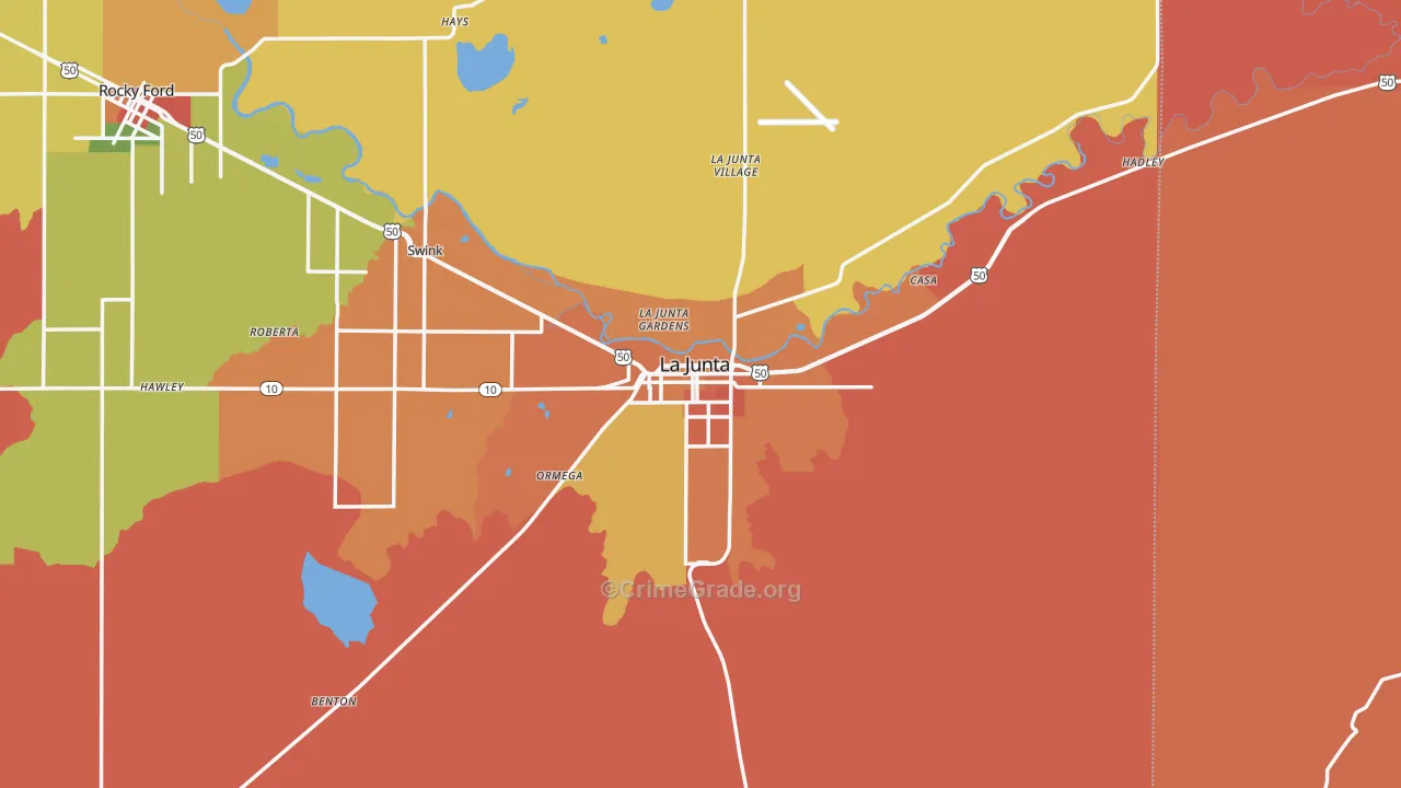 La Junta, CO Map of Vandalism Rates