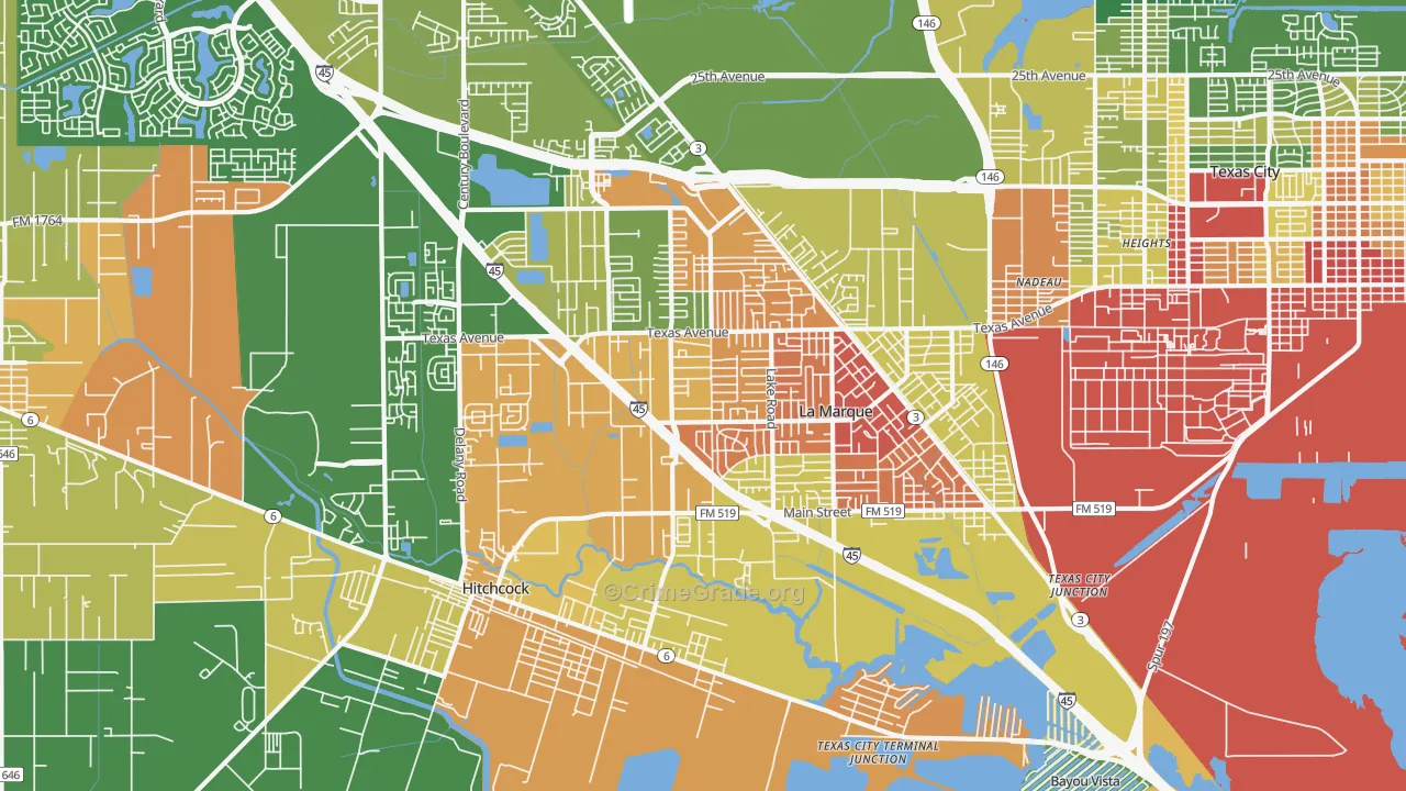 La Marque, TX Map of Vandalism Rates