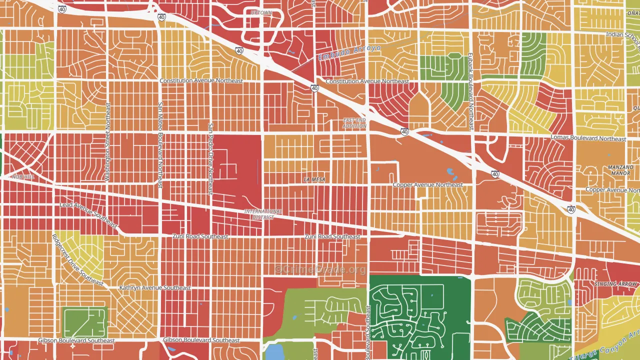 La Mesa, Albuquerque, NM Map of Vandalism Rates