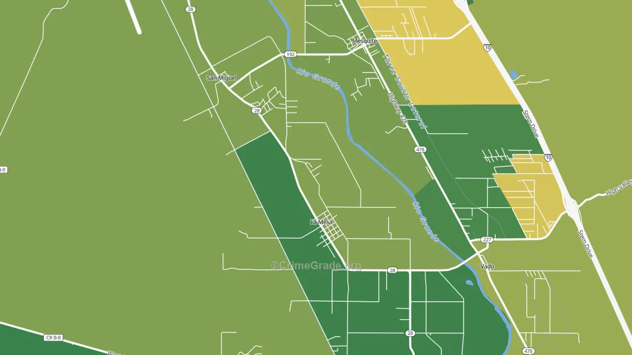 La Mesa, NM Map of Vandalism Rates