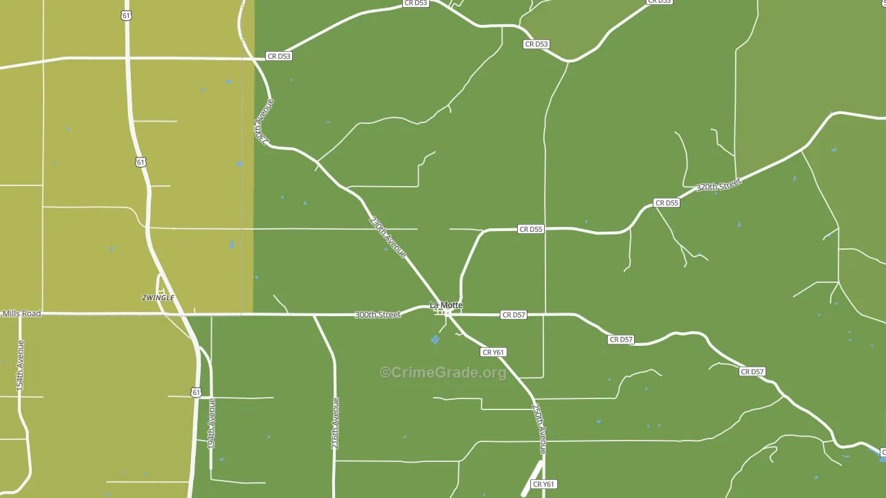 La Motte, IA Map of Vandalism Rates