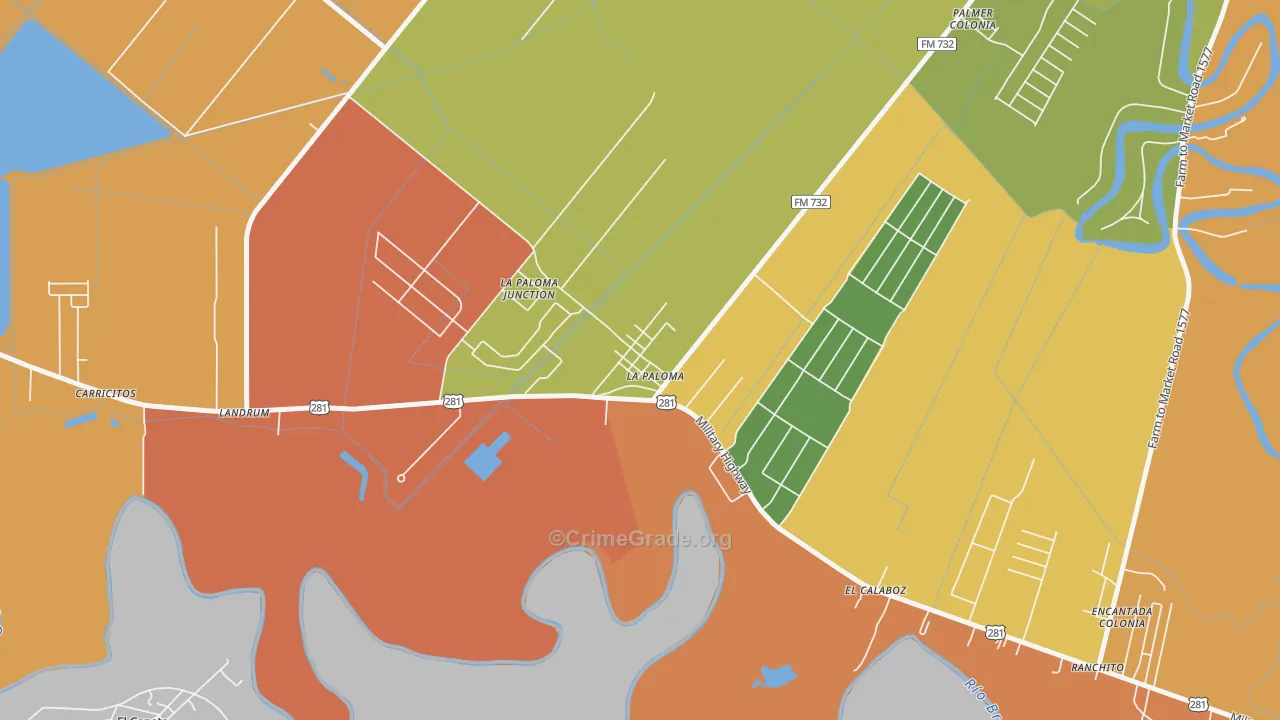 La Paloma, TX Map of Vandalism Rates