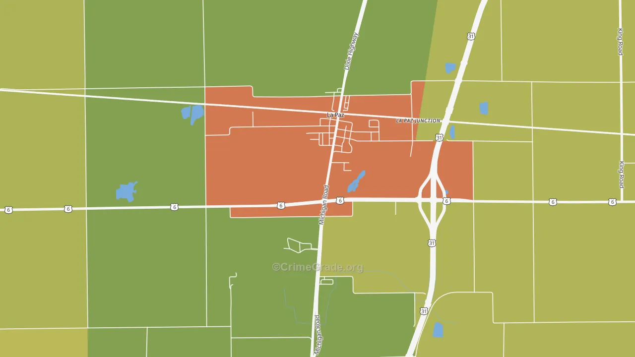 La Paz, IN Map of Vandalism Rates