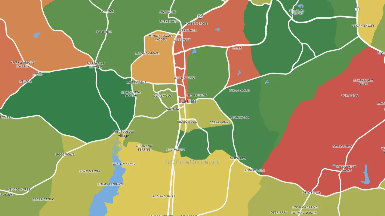 La Plata, MD Map of Vandalism Rates