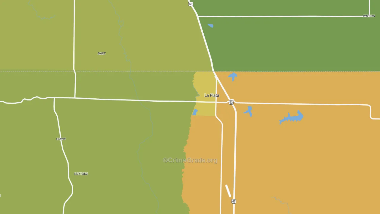 La Plata, MO Map of Vandalism Rates
