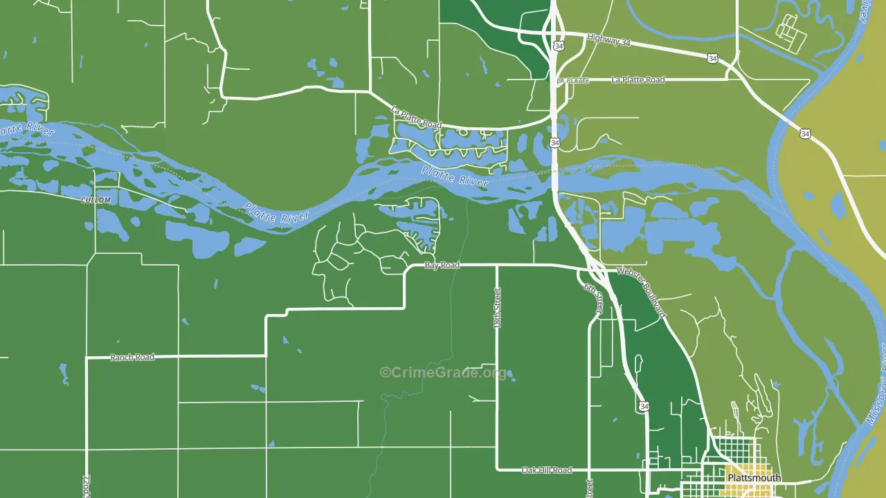 La Platte, NE Map of Vandalism Rates