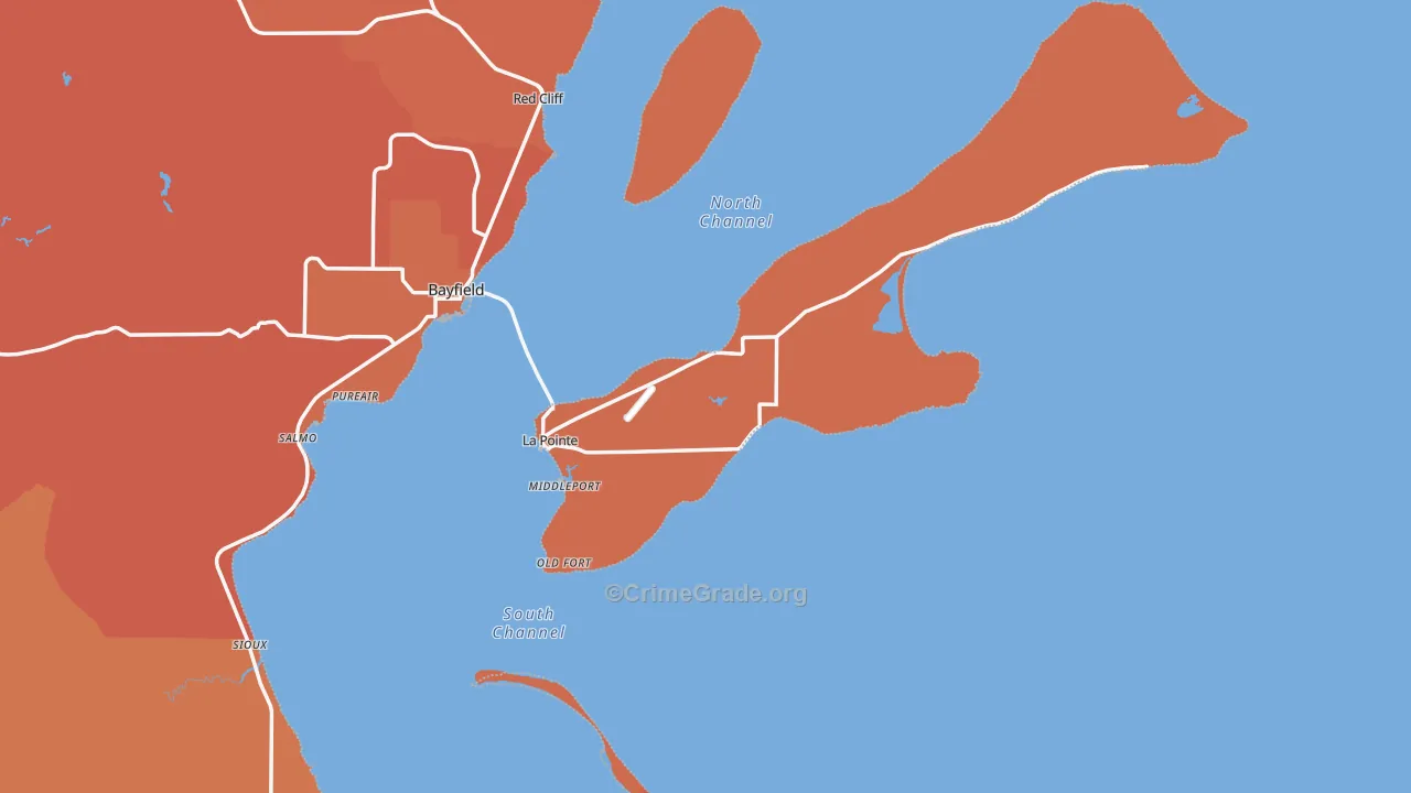 La Pointe, WI Map of Vandalism Rates