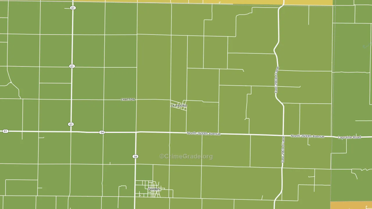 La Prairie, IL Map of Vandalism Rates
