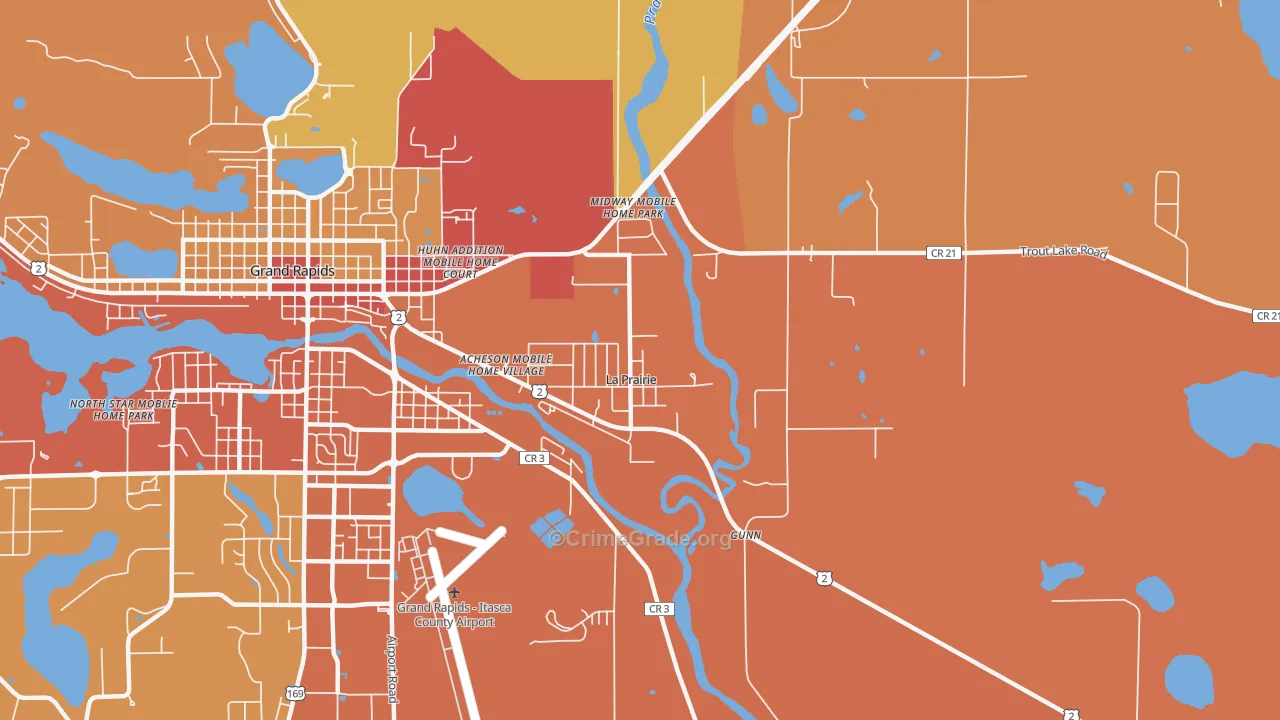 La Prairie, MN Map of Vandalism Rates