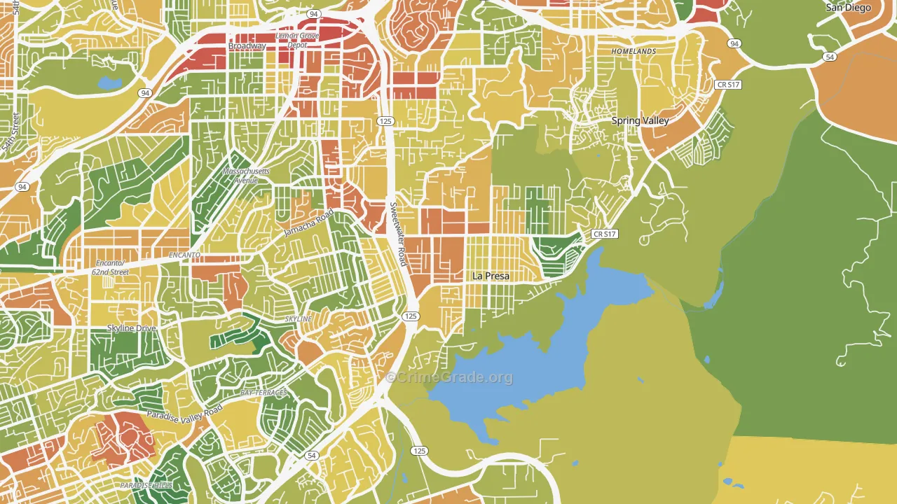 La Presa, CA Map of Vandalism Rates