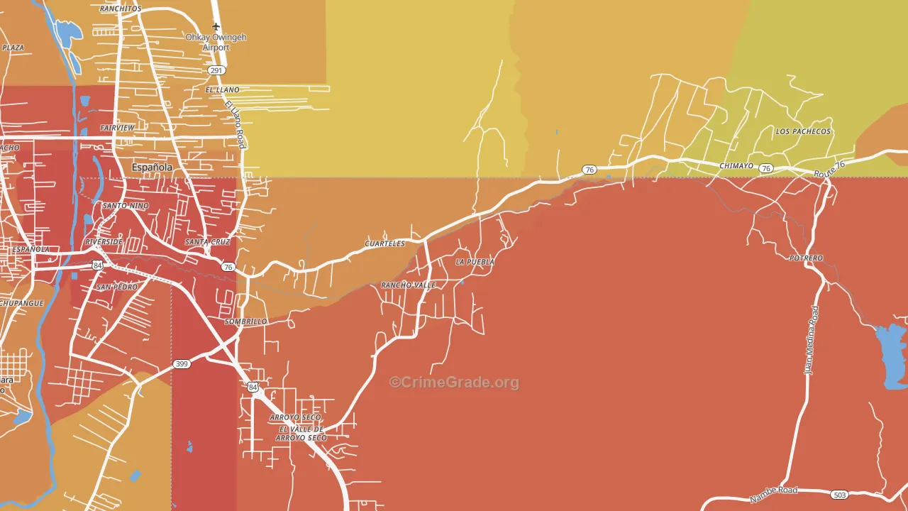 La Puebla, NM Map of Vandalism Rates