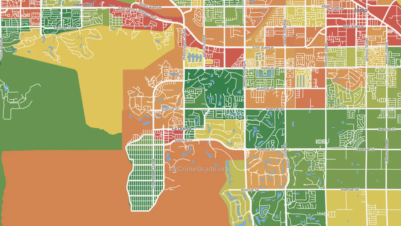 La Quinta, CA Map of Vandalism Rates