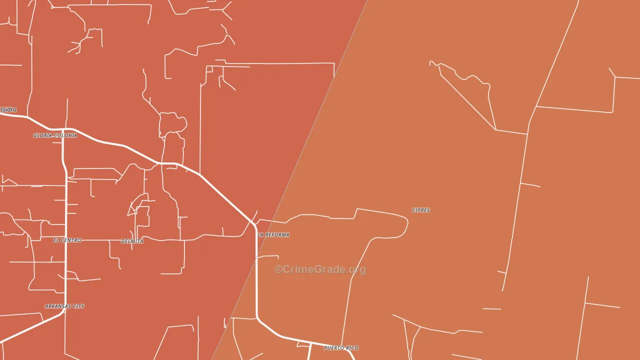 La Reforma, TX Map of Vandalism Rates