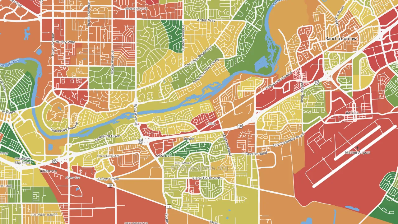 La Riviera, CA Map of Vandalism Rates