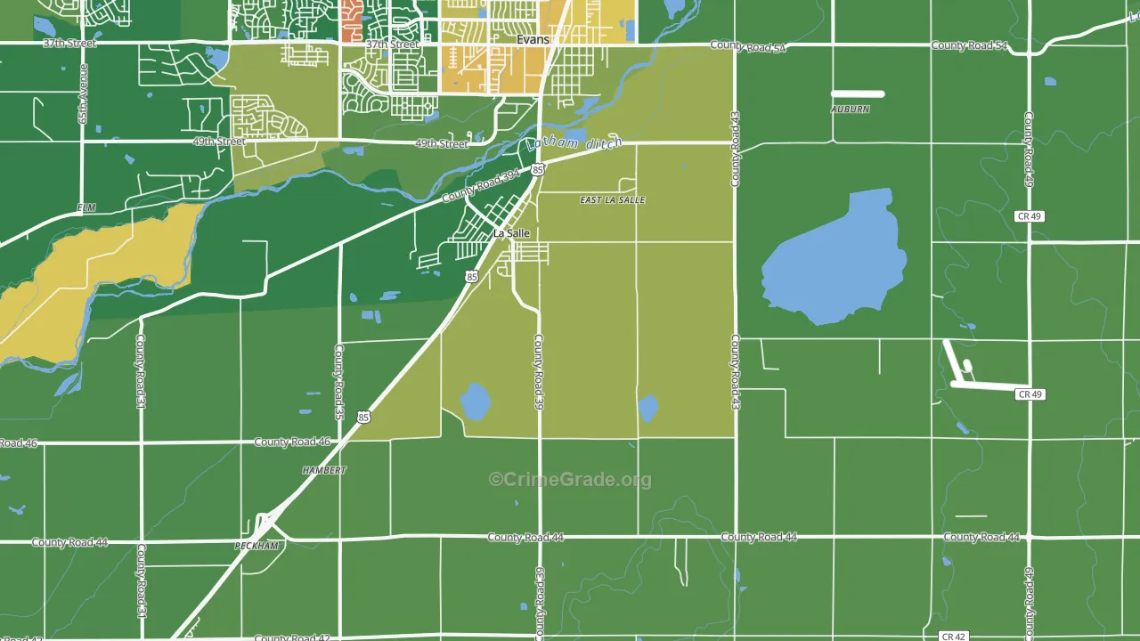 La Salle, CO Map of Vandalism Rates