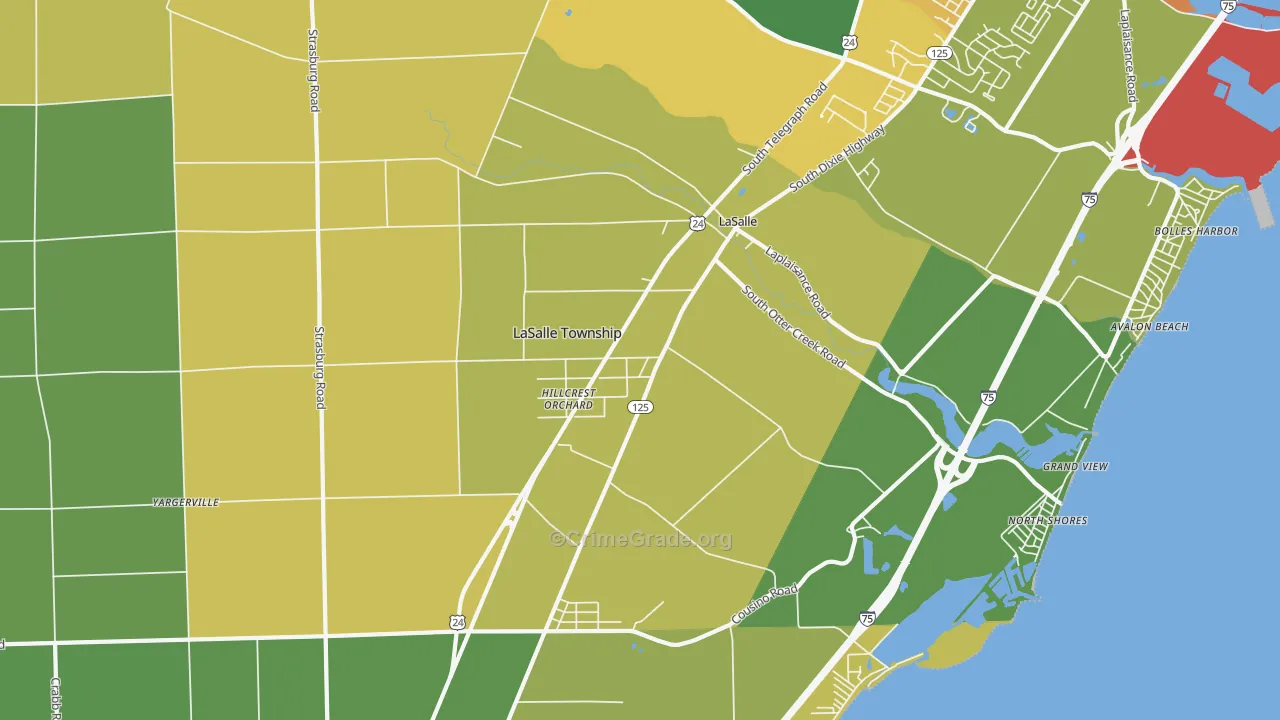 La Salle, MI Map of Vandalism Rates