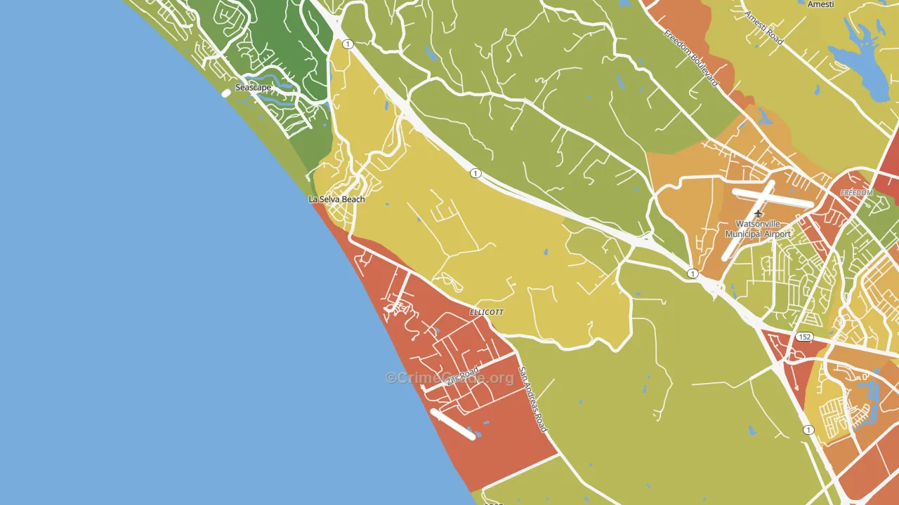 La Selva Beach, CA Map of Vandalism Rates