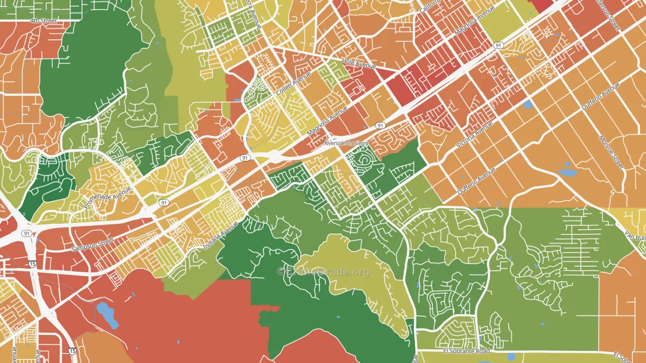 La Sierra South, Riverside, CA Map of Vandalism Rates