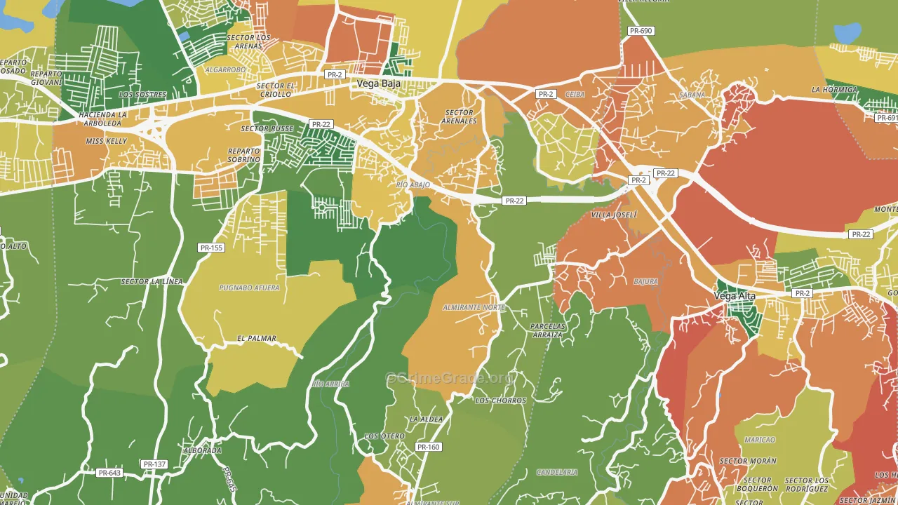 La Trocha, PR Map of Vandalism Rates